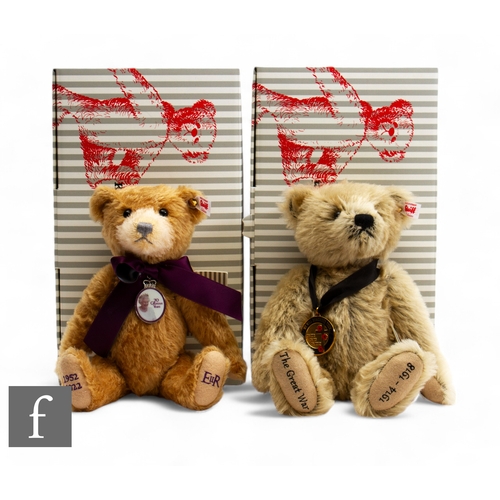 284 - Two Steiff teddy bears, 690662 The Armistice Centenary Bear, golden brown mohair, limited edition 81... 