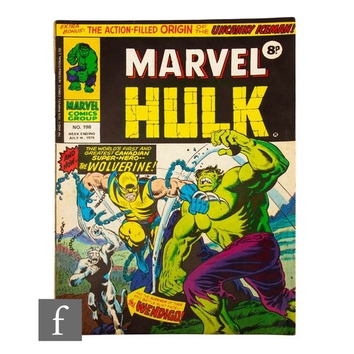 182 - A Marvel UK The Mighty World of Marvel #198, January 1972, first appearance of Wolverine (reprint fr... 