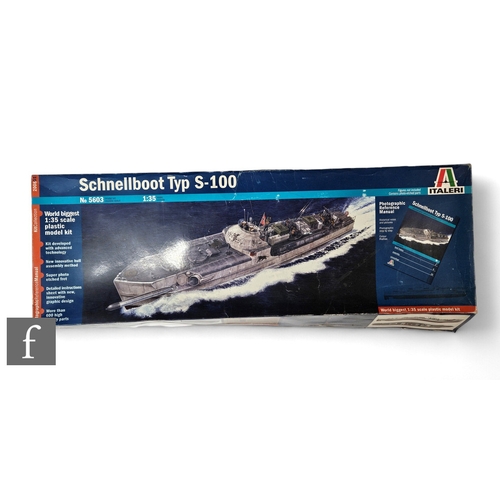 134 - An Italeri 5603 Schnellboot Typ S-100 1:35 scale plastic model kit, started but most items still on ... 