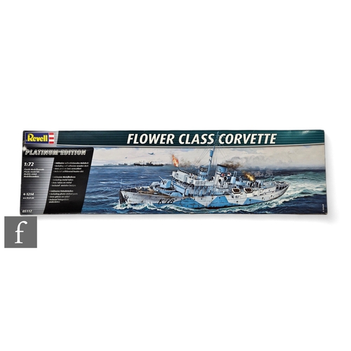 136 - A Revell 05112 Flower Class Corvette 1:72 scale plastic model kit, unstarted and appears complete wi... 