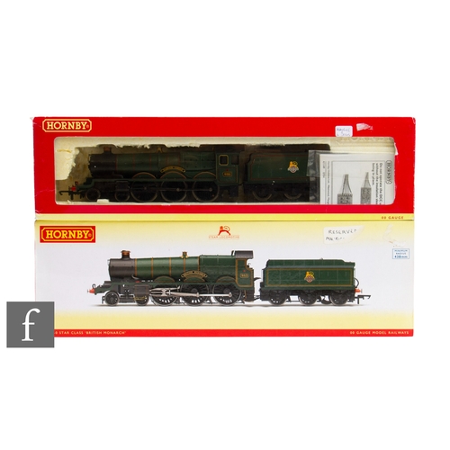 16 - Two Hornby OO gauge DCC ready BR locomotives, R3229 4-6-0 green Star Class 'British Monarch' and R25... 