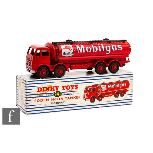 81 - A Dinky Toys 941 Foden 14-ton Tanker 'Mobilgas,' with a Type 2 cab, red including Supertoy hubs, in ... 