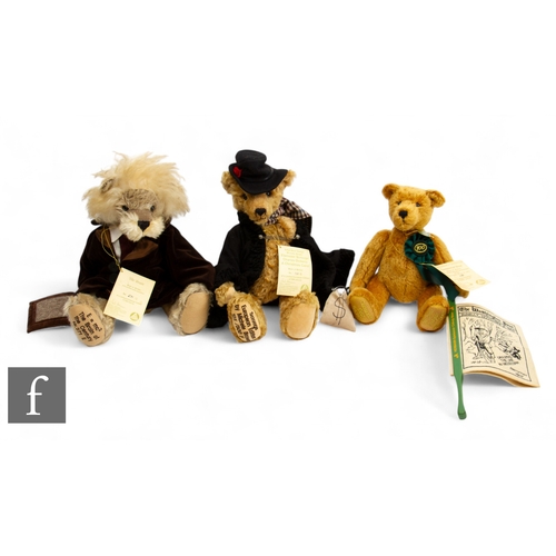 299 - Three Hermann teddy bears, Charles Dickens A Christmas Carol Ebenezer Scrooge designed by Michele Br... 