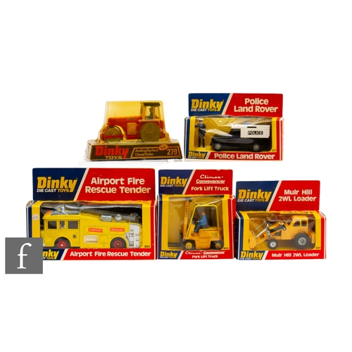 88 - A collection of Dinky diecast models, comprising 279 Aveling-Barford Diesel Roller, 263 Airport Fire... 