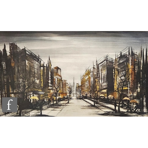 881 - After Ron Folland (1932-1999) - 'Paris street scene', print on board, 58cm x 97cm, and after Ben Mai... 