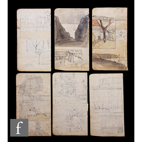 739 - Albert Wainwright (1898-1943) - Six double sided sketchbook pages depicting location studies includi... 