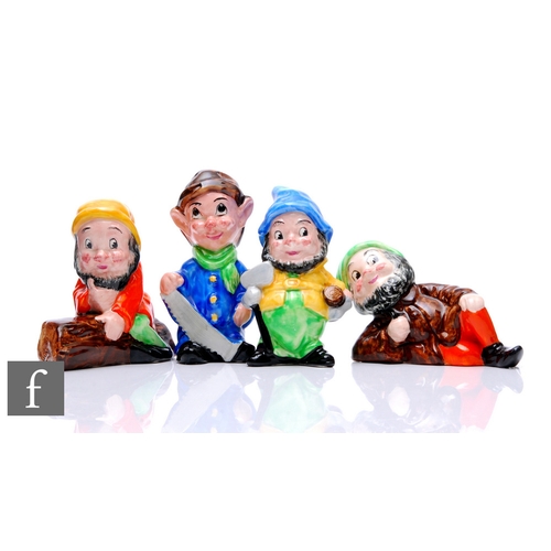 816 - Weatherby, Hanley - A set of four 1950s hand painted gnome figures, tallest 12.5cm. (4)