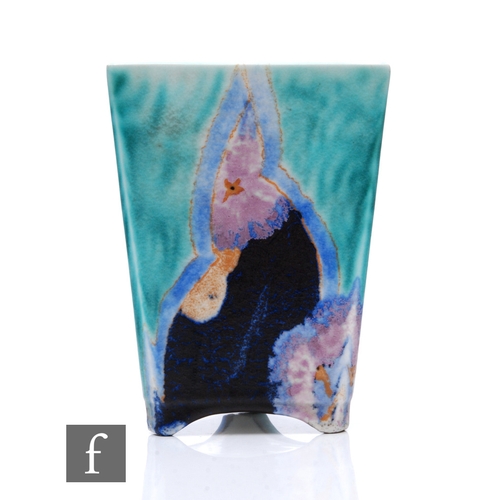 468 - Clarice Cliff - Inspiration Asters - A shape 200 vase circa 1930, hand painted with panels of flower... 