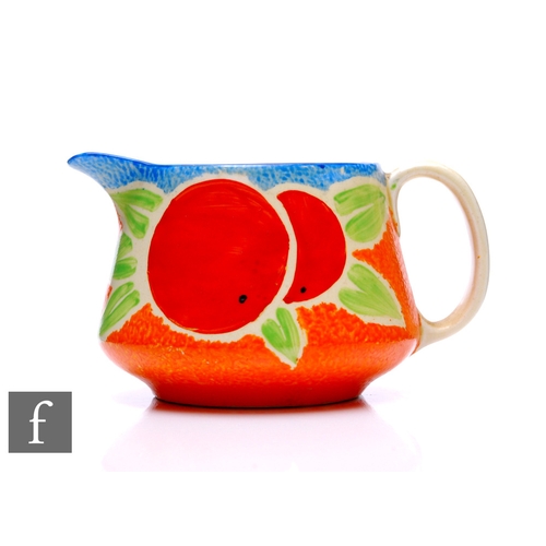 489 - Clarice Cliff - Fruit Nuage - A small size Crown jug circa 1932, hand painted with fruit and foliage... 