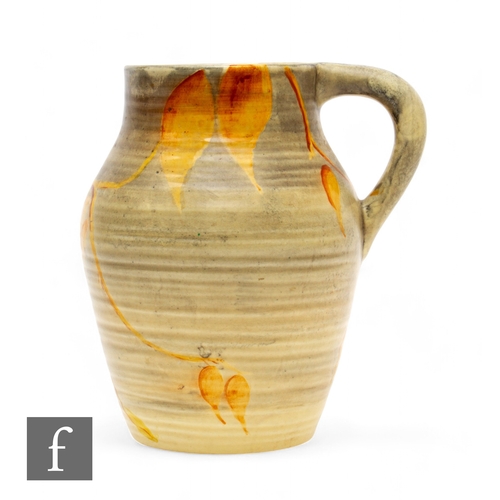 498 - Clarice Cliff - Beechwood - A small size single handled Lotus jug circa 1936, hand painted with styl... 