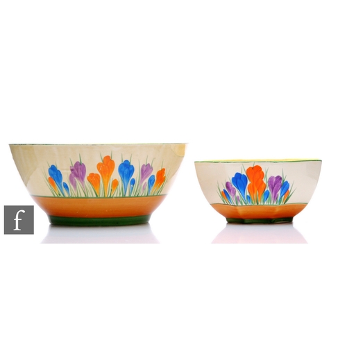 529 - Clarice Cliff - Crocus - A large Havre shape fruit bowl circa 1930, hand painted with Crocus sprays ... 