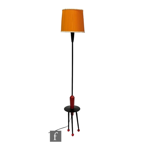 859 - Unattributed maker - A 'Sputnik' atomic standard lamp, the black splayed leg terminating a red ball ... 