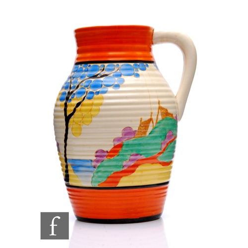 272 - Clarice Cliff - Seven Colour Secrets - A single handled Lotus jug circa 1932, hand painted with a st... 