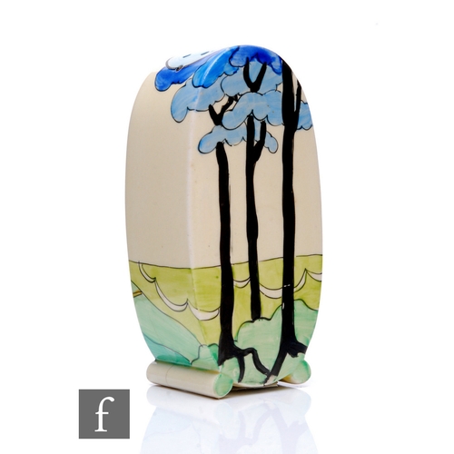 283 - Clarice Cliff - Blue Firs - A Bon Jour shape sugar sifter circa 1932, hand painted with a stylised t... 