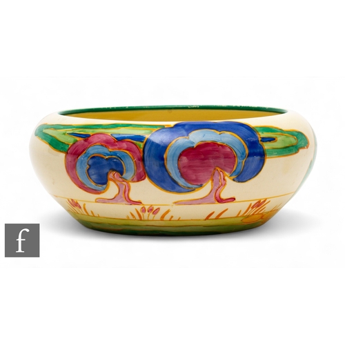 306 - Clarice Cliff - Oasis - A shape 36 bowl circa 1933, hand painted with a stylised tree landscape with... 