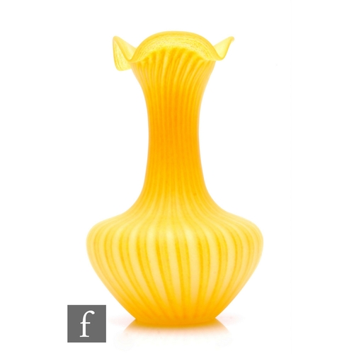 1183 - Serge Ligardes - A later 20th Century studio glass vase of low shouldered ovoid form with tall colla... 