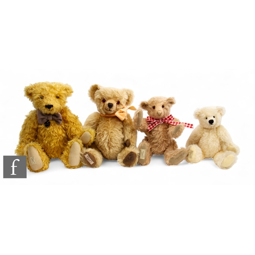 305 - A collection of four Dean's Rag Book Company bears, including Hudson, Monty and Laurence, three with... 