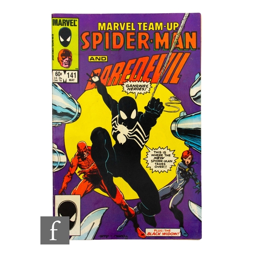 210 - A Marvel Team-up #141 Spider-Man and Daredevil, February 1984, early appearance of black Spider-Man ... 