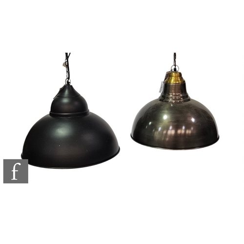 1217 - Unattributed maker - Two contemporary industrial style ceiling light fittings, to include a black ex... 