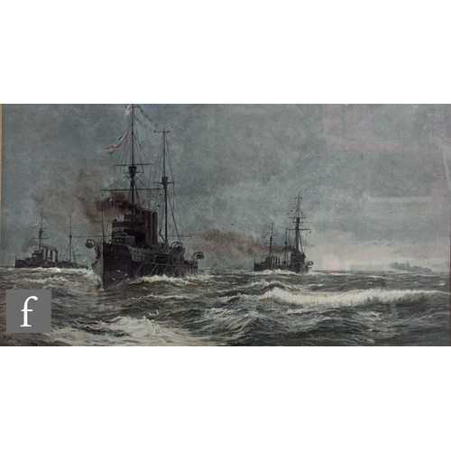 9000 - AFTER WILLIAM LIONEL WYLLIE (1851-1931) - The British Fleet at Portsmouth, photographic reproduction... 