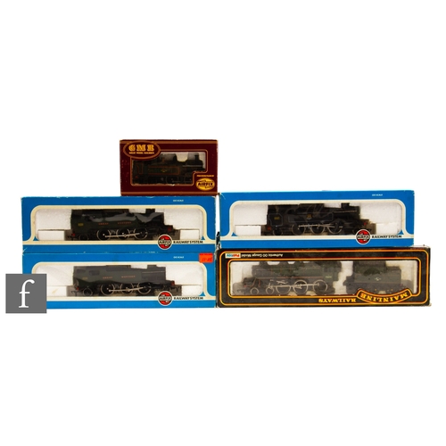 9 - Five OO gauge locomotives, to include two Airfix 54150-1 2-6-2T GWR green 6110, Airfix 54151-4 2-6-2... 