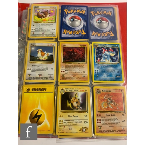 244 - A collection of assorted trading cards, to include Pokemon and Magic the Gathering, in a folder, tog... 