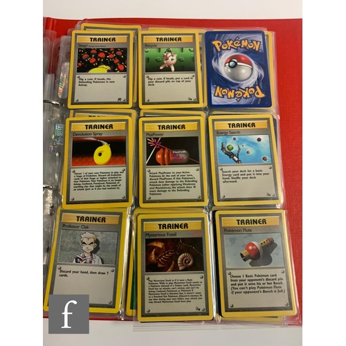 244 - A collection of assorted trading cards, to include Pokemon and Magic the Gathering, in a folder, tog... 