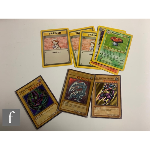 244 - A collection of assorted trading cards, to include Pokemon and Magic the Gathering, in a folder, tog... 