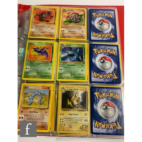 244 - A collection of assorted trading cards, to include Pokemon and Magic the Gathering, in a folder, tog... 