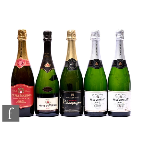 40 - Five bottles of Champagne, to include two Abel Charlot Brut, Pierre Jourdan Brut, a bottle of Fortnu... 