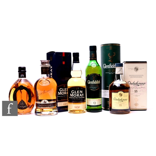 45 - Four bottles of Scottish blended and single malt whisky, to include Dimple 15 years aged, Dewar's si... 