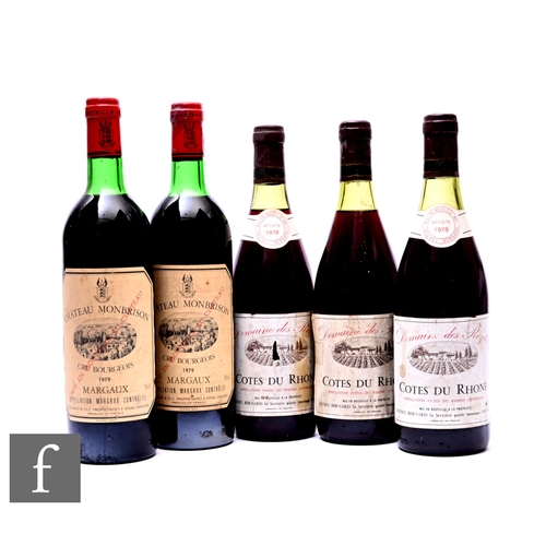 50 - A collection of French red wines, to include two bottles of 1979 Château Monbrison, Cru Bourgeois, M... 