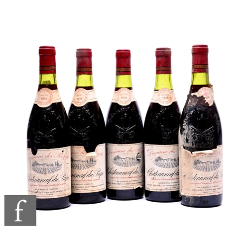 52 - Five bottles of French red wine, 1976 Domaine des Rozets Chateauneuf-du-Pape. (5)