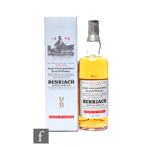 57 - A bottle of Benriach Distillery 10 years aged single malt whisky, 70cl, with box.