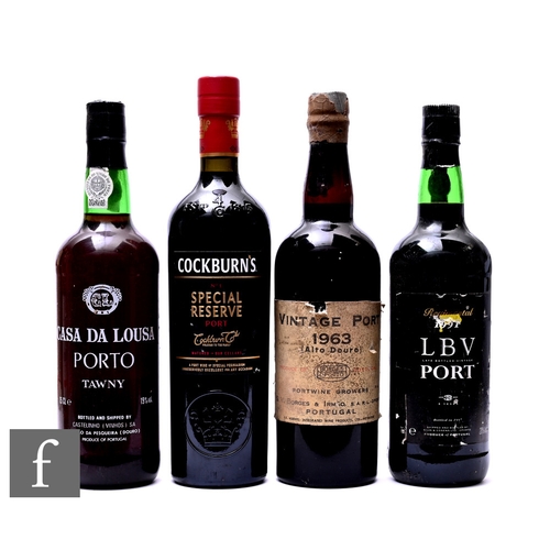 65 - Four bottles of vintage port, to include a 1963 Borges & Irmao vintage Port, 75cl, together with... 