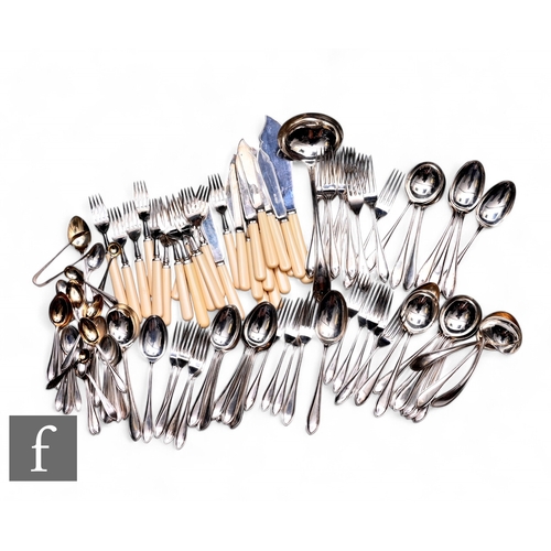 379 - A canteen of hallmarked silver thread pattern cutlery for twelve place settings egg, dessert, soup a... 