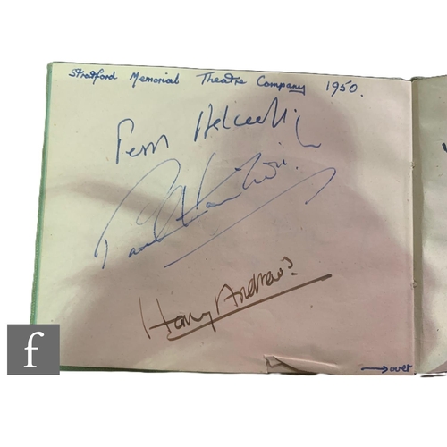 743 - An autograph album signed by Lawrence Olivier and Vivian Leigh, also other theatre actors, a photogr... 