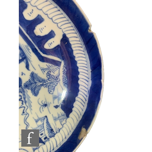 461 - A collection of Chinese blue and white porcelain dishes, various dates including 18th Century export... 