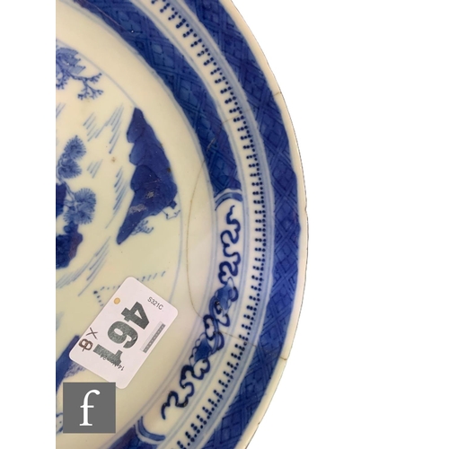 461 - A collection of Chinese blue and white porcelain dishes, various dates including 18th Century export... 