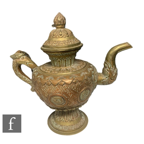 734 - A collection of 18th/19th Century Tibetan, Middle Eastern and Himalayan copper and brass items, to i... 