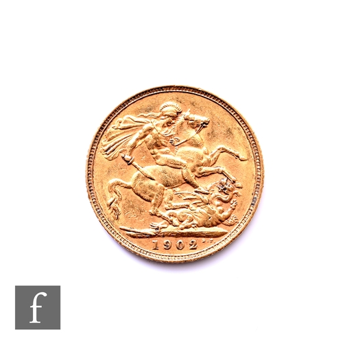 685 - Edward VII - A sovereign, 1902, reverse St George and Dragon.