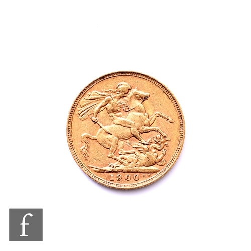 702 - Victoria - A sovereign, 1900, reverse St George & Dragon.