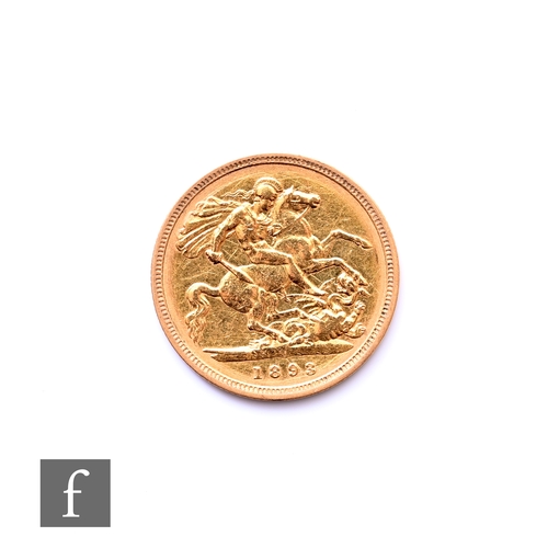 707 - Victoria - A half sovereign 1893, reverse St George & Dragon.