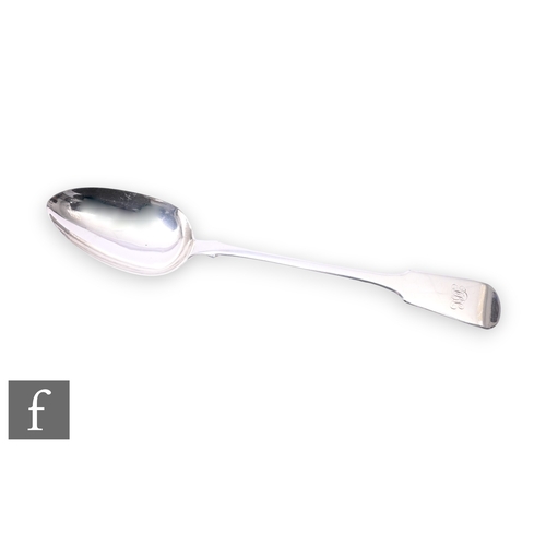 461 - A George IV silver fiddle pattern basting spoon, length 30cm, weight 30zt, London 1828, Charles Boyt... 