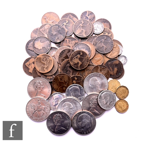 715 - A collection of pre-decimal nickel and copper coinage and a quantity of padlocks. (qty)