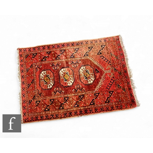 561 - A 19th Century Turkoman Ersari/Tekke prayer rug, 107cm x 72cm. NB - An unusually small size prayer r... 