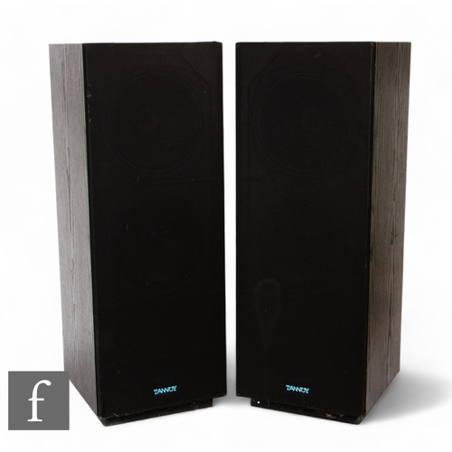 138 - A pair of Tannoy DC 200 floor standing speakers, in a black wood finish, serial numbers 167736/16773... 