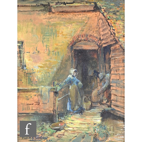 886 - PHILIP EUSTACE STRETTON, ROI (1863-1930) - At the mill, oil on board, signed, framed, 35cm x 27cm, f... 