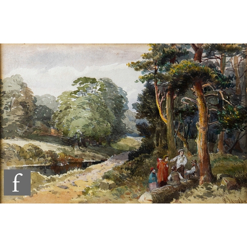 893 - THOMAS MACKAY (1851-1920) - A tree lined village road, watercolour, signed and dated '87, frame... 