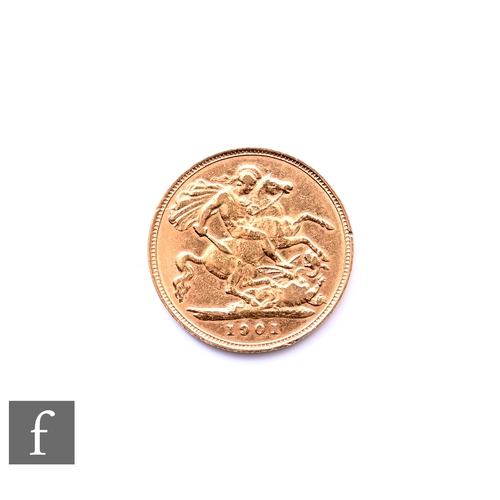 717 - Victoria - A half sovereign 1901, reverse St George and Dragon.